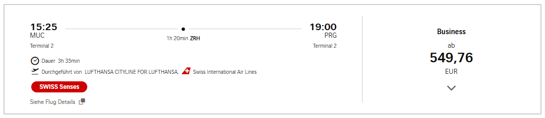 SWISS A350 900 Kurzstrecke MUC PRG