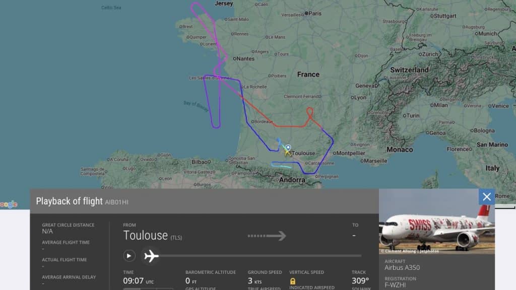 Testflug Flightradar Swiss