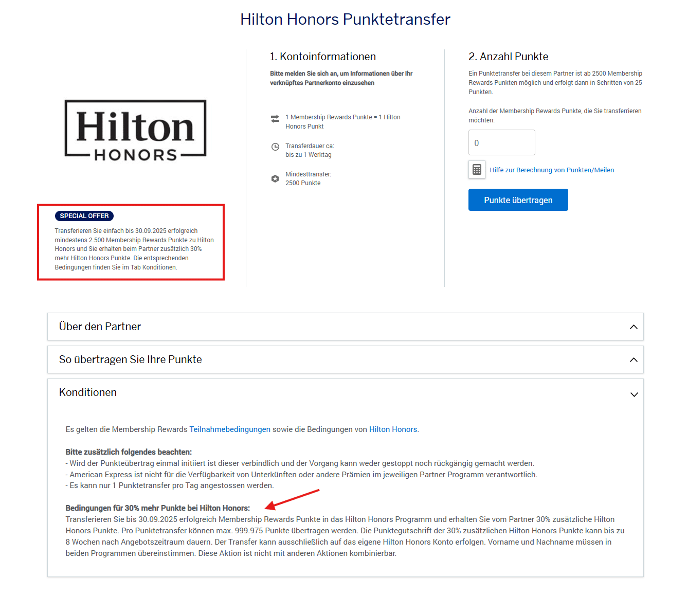Transfer Hilton Honors Amex Aktion Aug Sep 2025 Gekennzeichnet