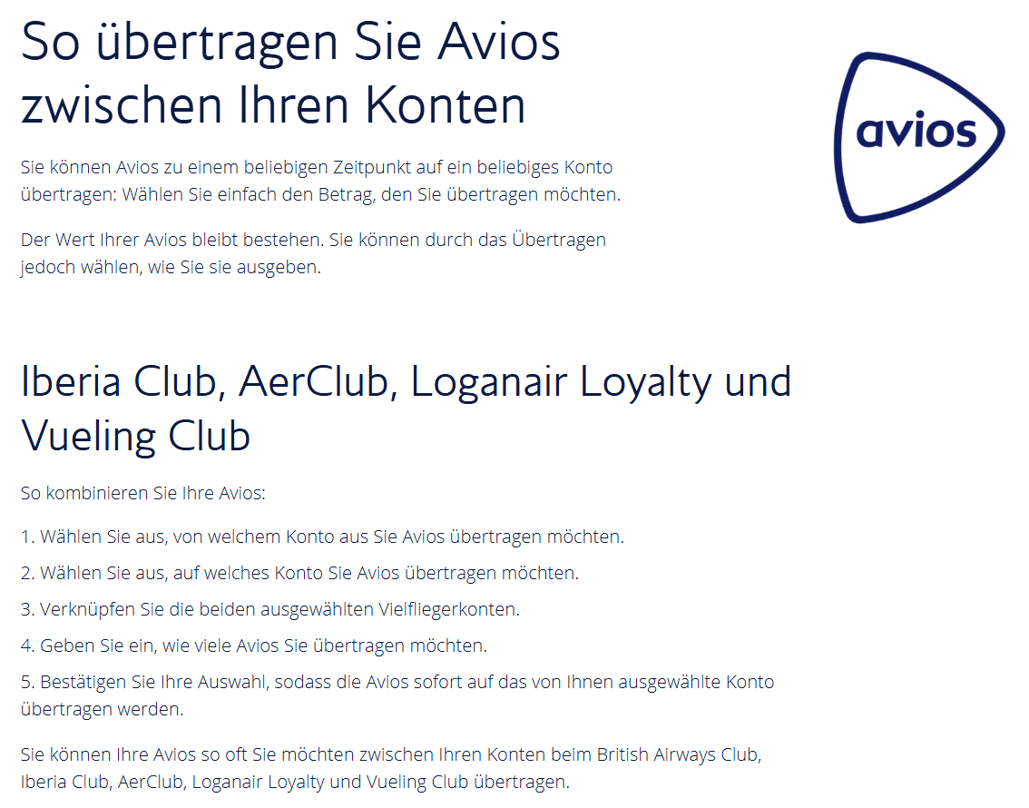 Avios Uebertragen Von British Zu Iberia Und Air Lingus