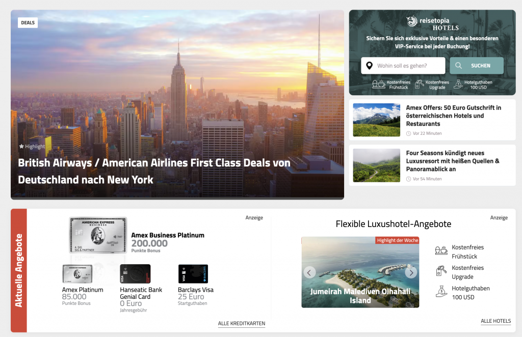 Startseite reisetopia Hotelbuchung