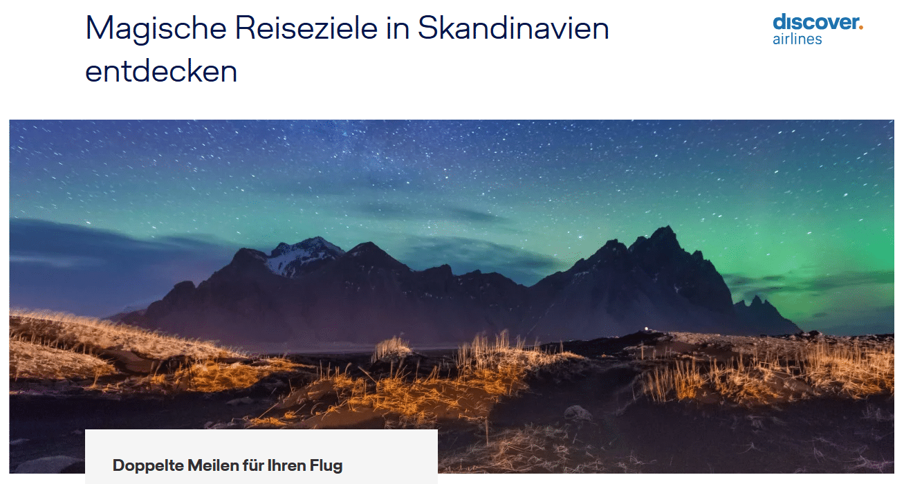 Doppelte Meilen Discover Airlines Nordeuropa