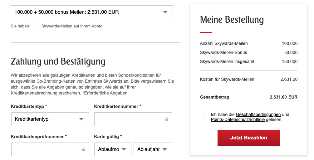 Emirates Skywards Meilen Kaufen Bonus Sep Okt 2025 Details