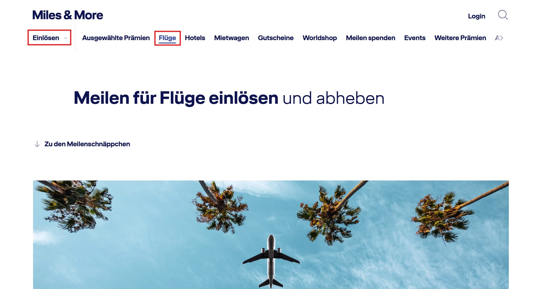 Miles More Fluege Meilen Suche Anfang