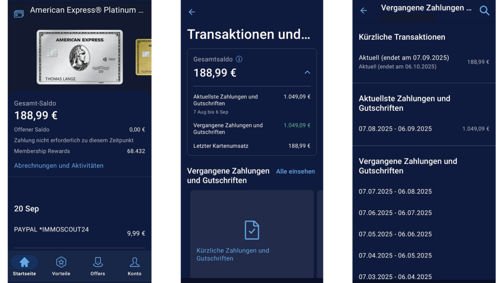 Amex Abreschnung Verstehen