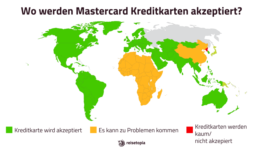 Mastercard Kreditkarten Akzeptanz Reisetopia Grafik