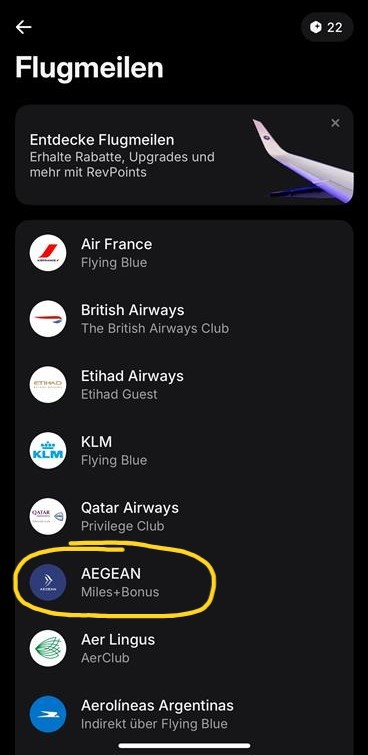 Aeagean RevPoints Neuer Transferpartner