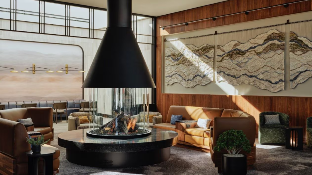 Amex Centurion Lounge Salt Lake City Kamin