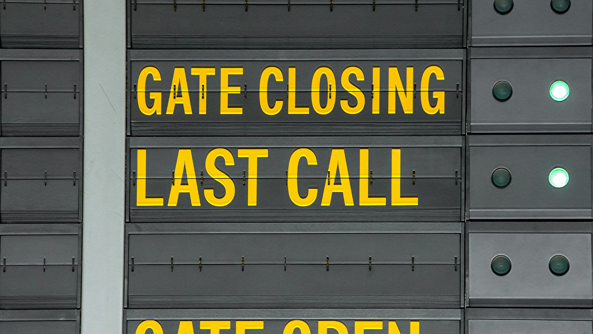 Flughafen Gate Closing Sperrung