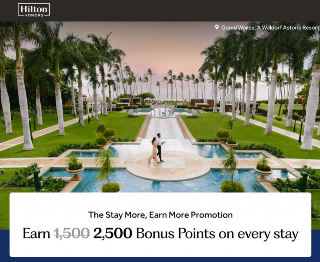 Hilton Honors 2.500 Extrapunkte Promo Oktober 2025