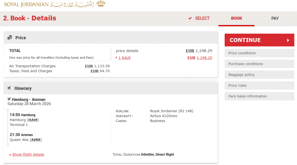 Royal Jordanien HAM AMM Ab 2026 Beispiel