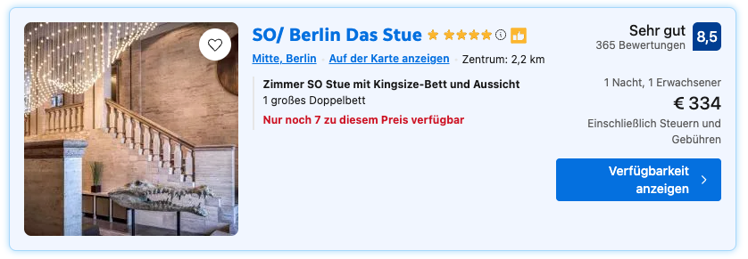 SO Berlin Das Stue Booking 1