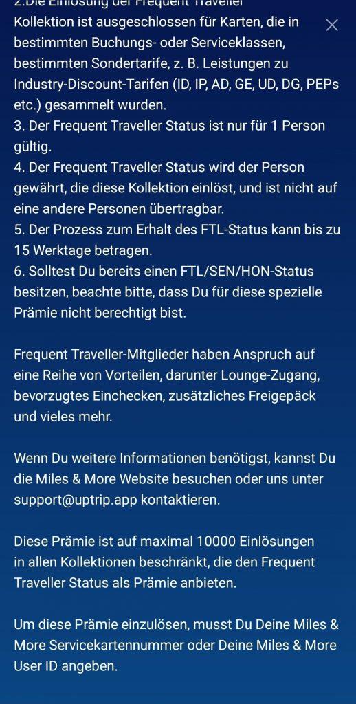 Uptrip App FTL Bedingungen Seite 2