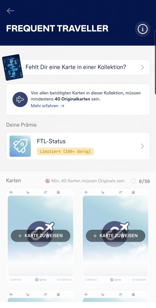 Uptrip Kollektion FTL Status