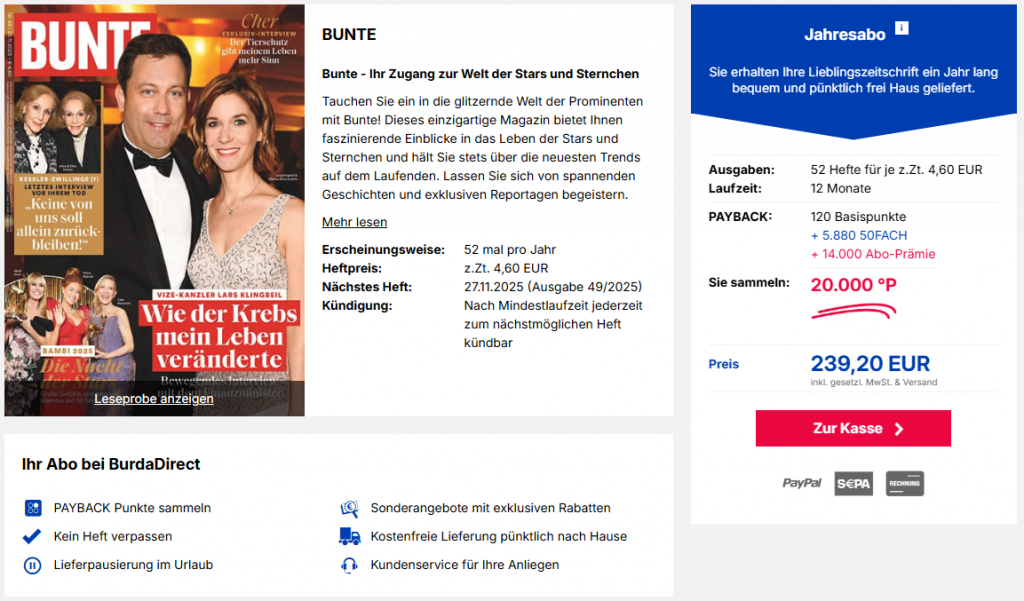 Burda BUNTE Ende November 2025