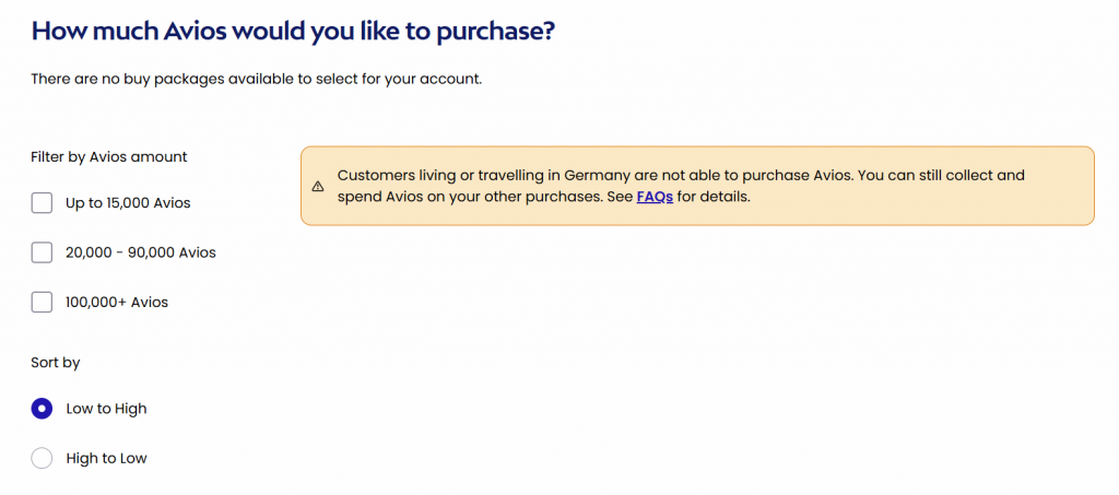 How Much Avios Would You Like To Purchase