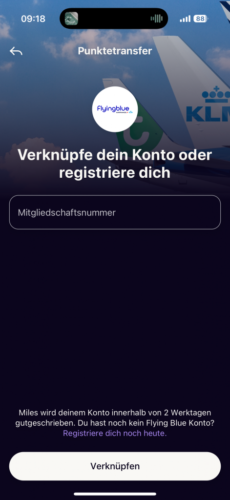 Klarna Umwandlung Meilen Flying Blue