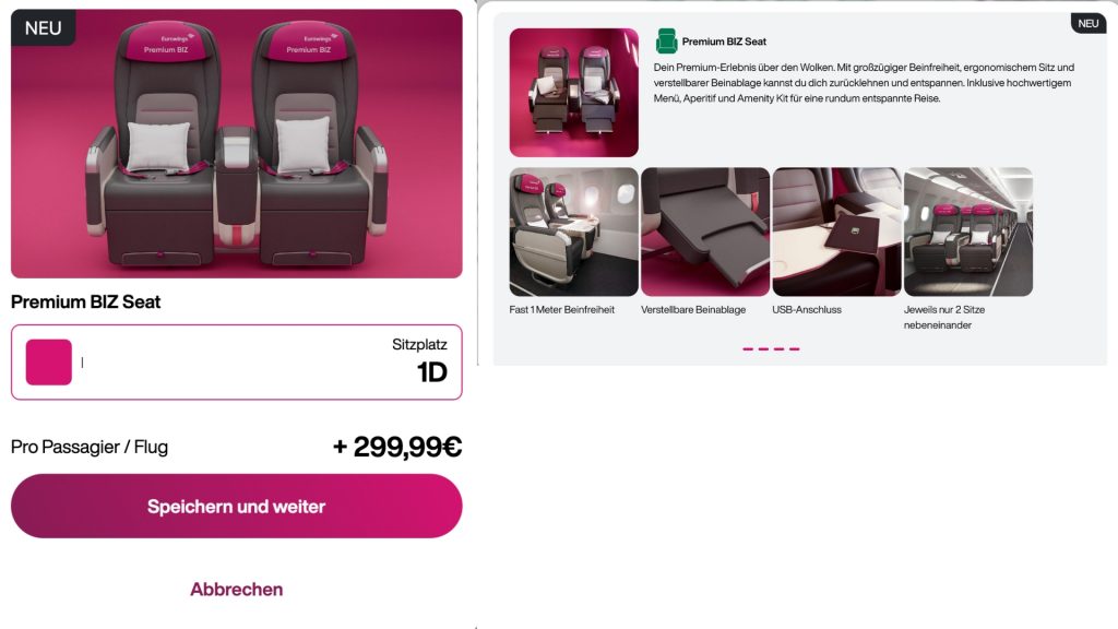 PremiumBIZEurowingsBuchung