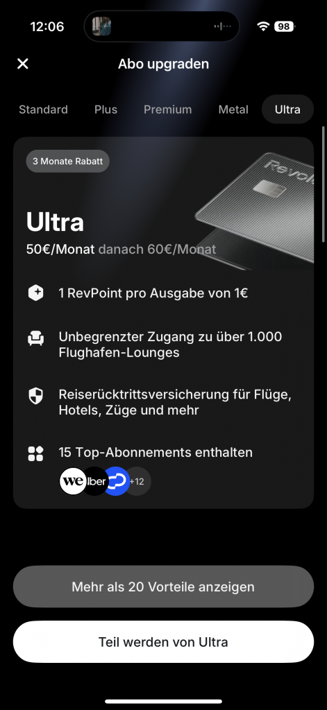 Revolut Ultra Upgrade Screenshot