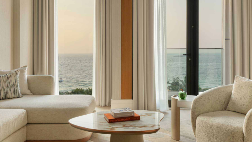 Delano Dubai Suites Waking Eclipse Sea View Wohn Zimmer