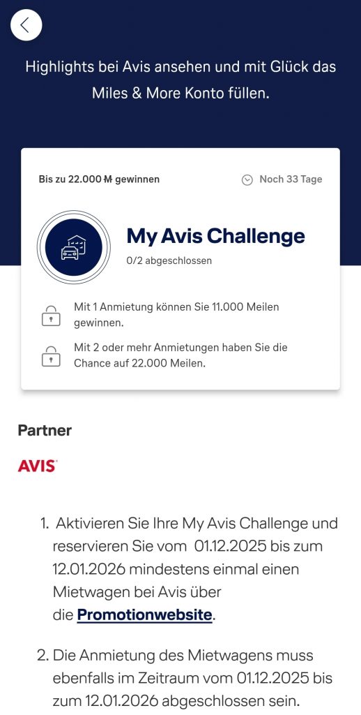 AVIS MyChallenge Miles More 1