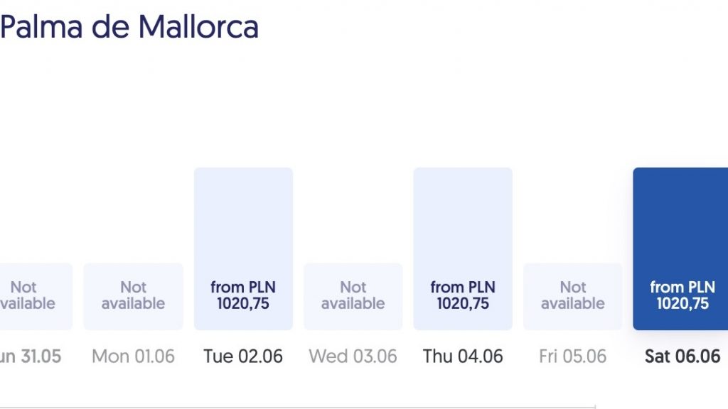 LOT Direktverbindung Warschau Mallorca