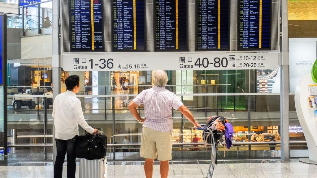 Flughafen Urlauber Und Geschäftsreisende
