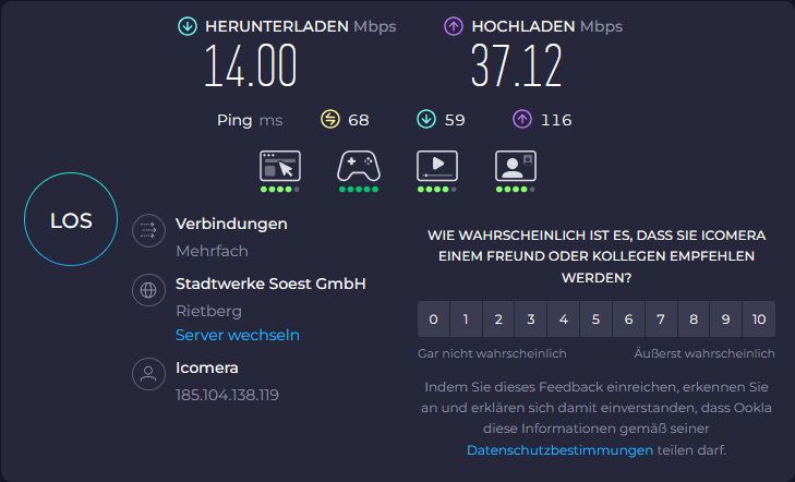 ICE L Internet Speedtest