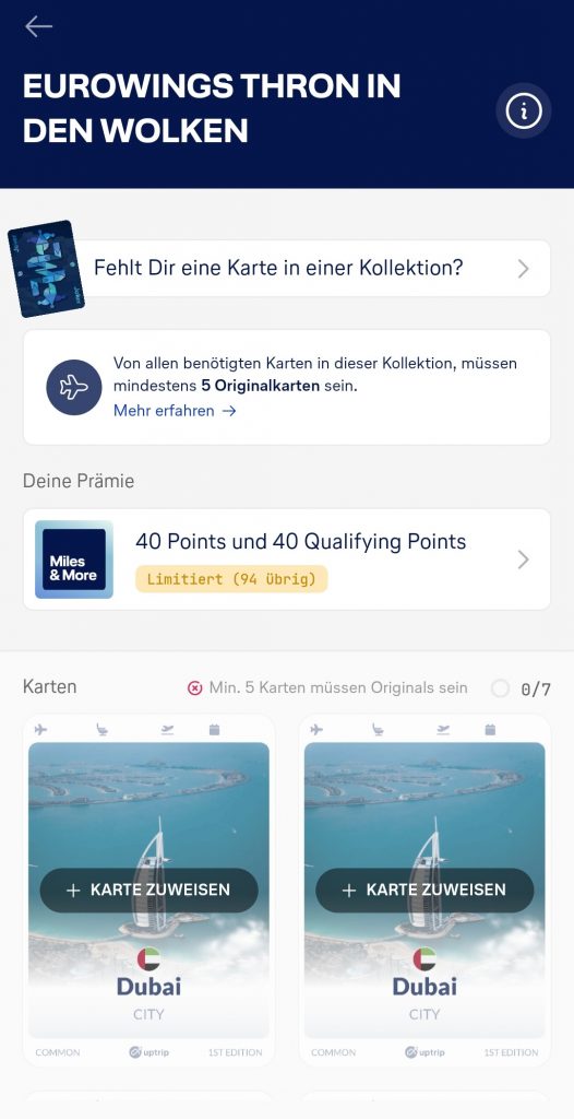 Kollektion Eurowings Thron Uptrip