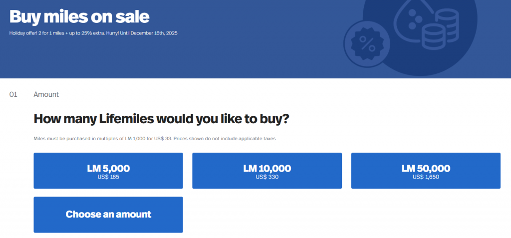 Lifemiles Buy Miles Dezember 2025 Flash Sale