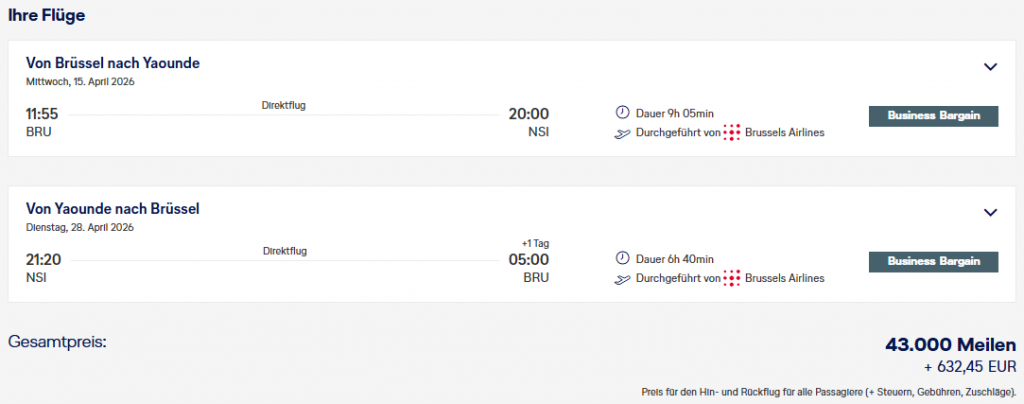 Miles More MS Brussels BRU NSI Business Class 2