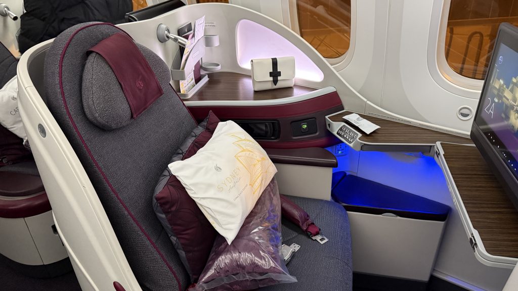 Qatar Airways Boeing 787 8 Business Class Sitz