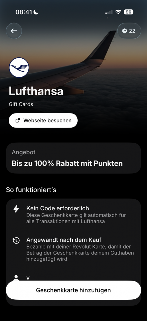 Revolut RevPoints Gutscheine Kaufen Lufthansa