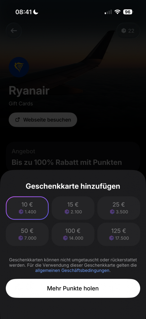 Revolut RevPoints Gutscheine Kaufen Ryanair