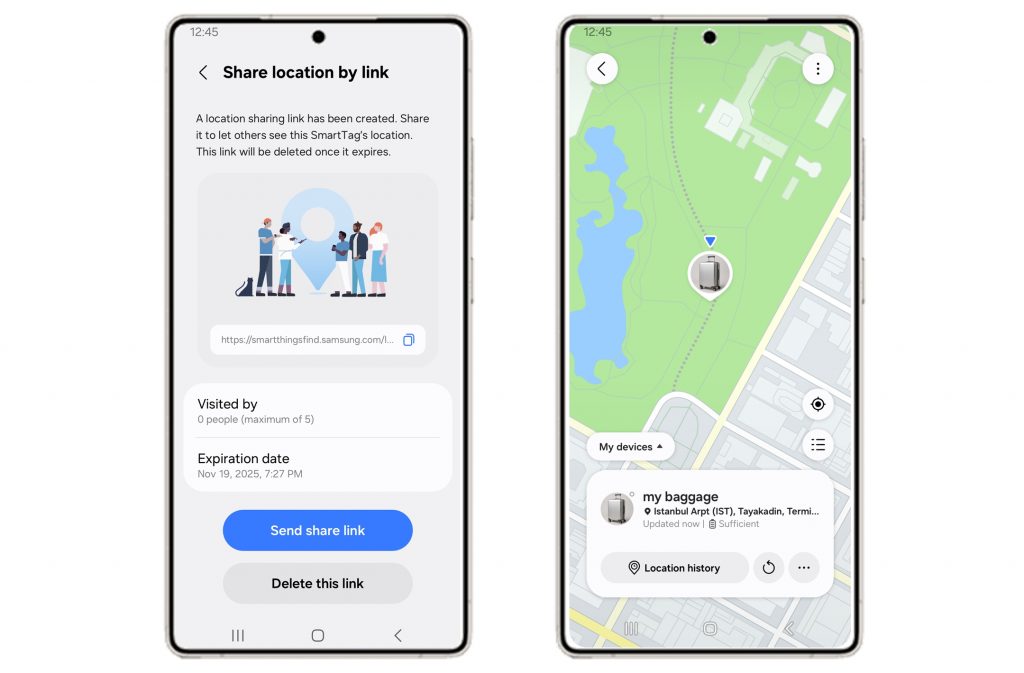 Samsung Corporate Technology Turkish Airlies Galaxy SmartTag2 SmartThings Find Dl2