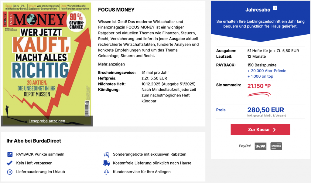 Focus Money Abo Deal