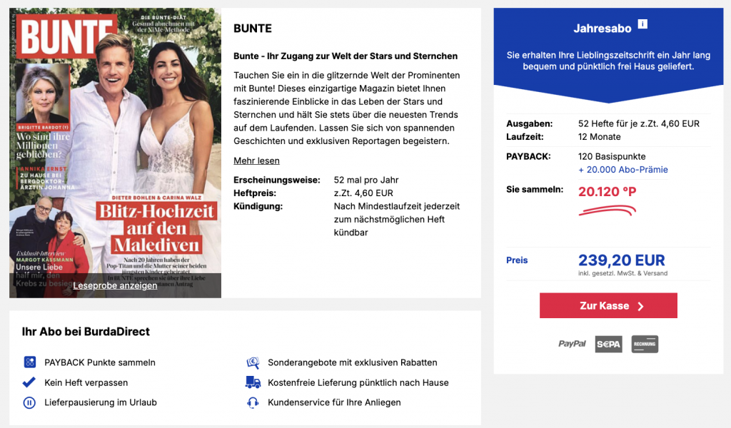 Bunte Payback Aktion Januar 2026