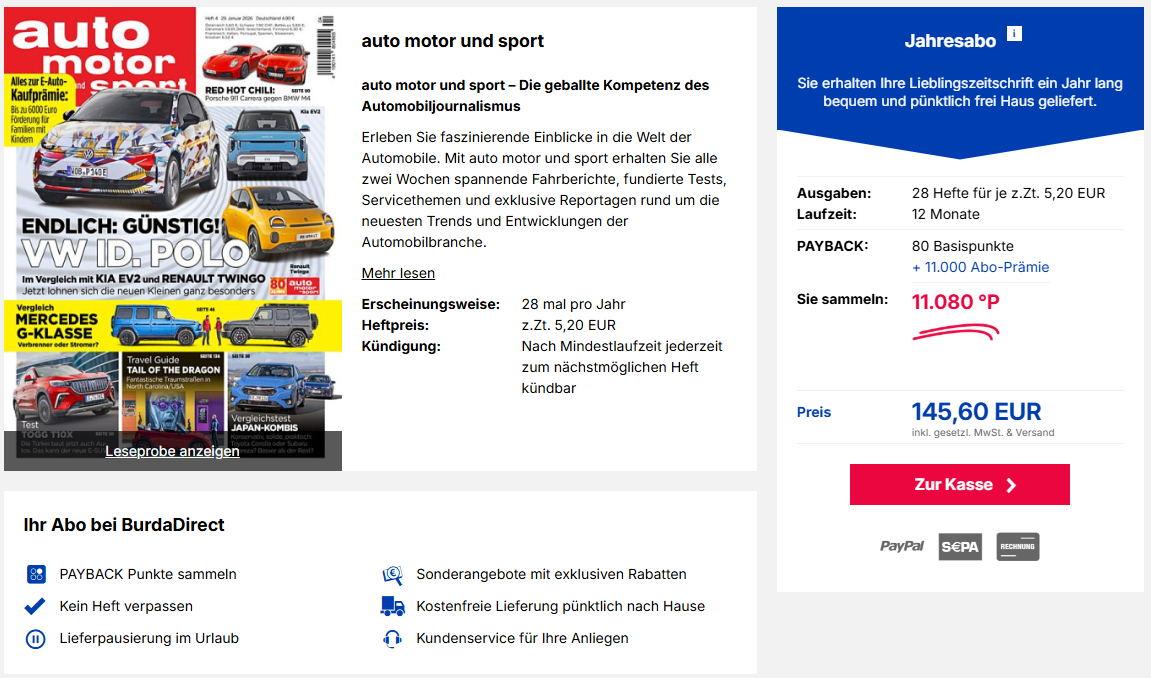 BurdaDirect Auto Motor Sport Januar 2026