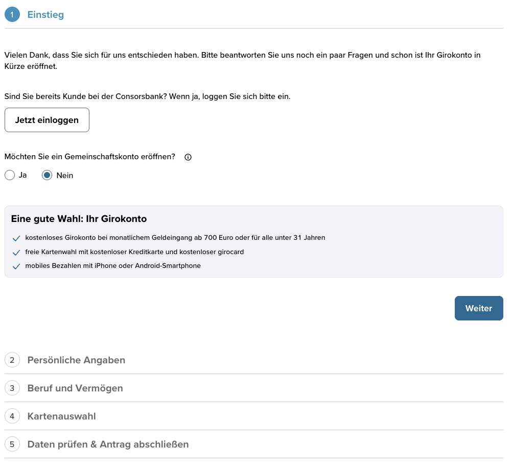 Consorsbank Kreditkarte Beantragung