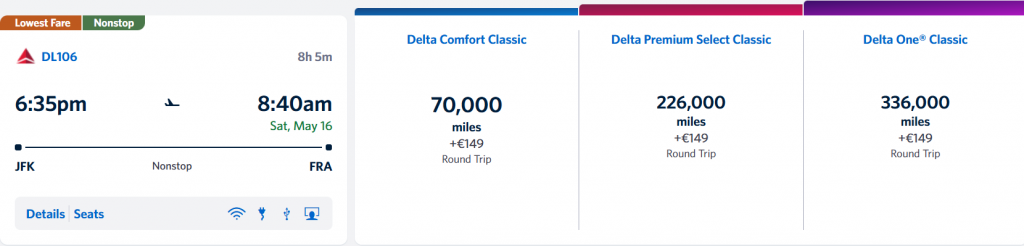 Delta SkyMiles JFK FRA