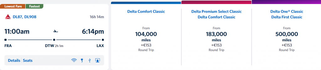 Delta SkyMiles FRA LAX