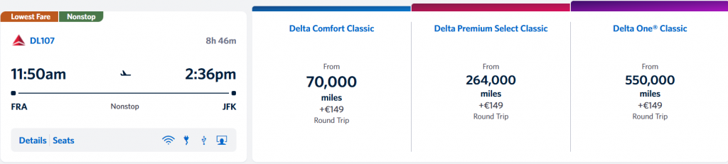 Delta SkyMiles FRA JFK