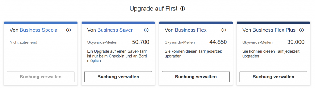 Emirates Deutschland nach Dubai Upgrade Business Class auf First Class