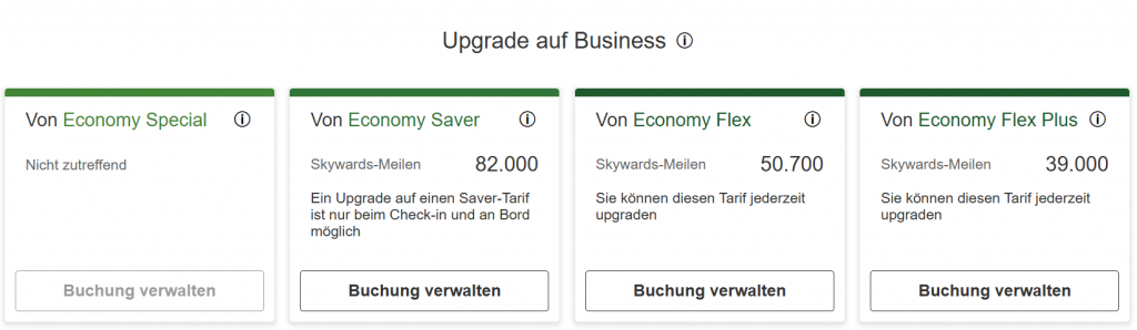 Emirates Deutschland nach Dubai Upgrade Economy Class auf Business Class