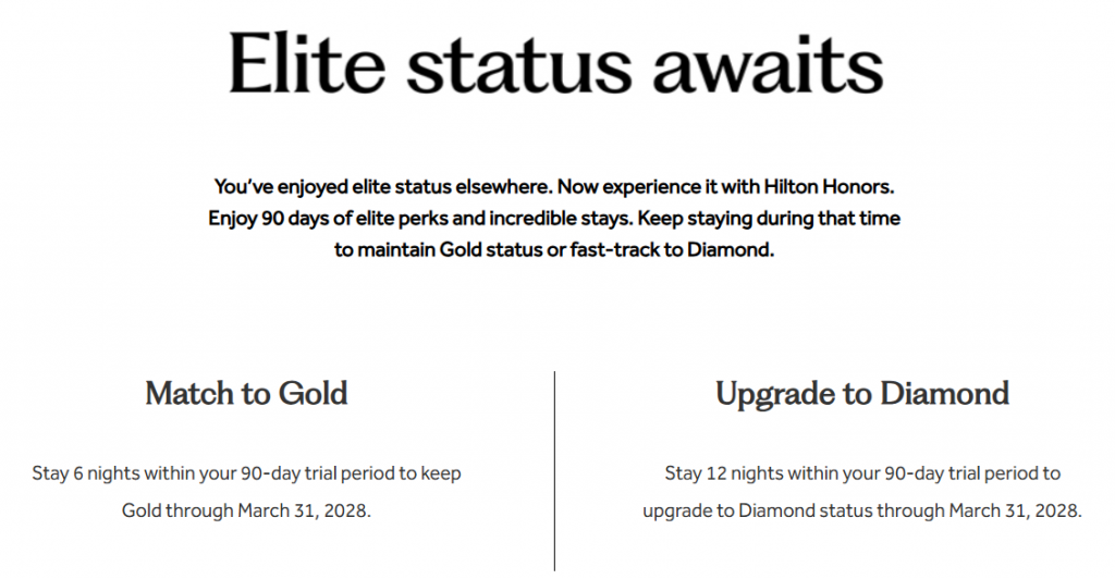 Hilton Status Match Challenge 2026