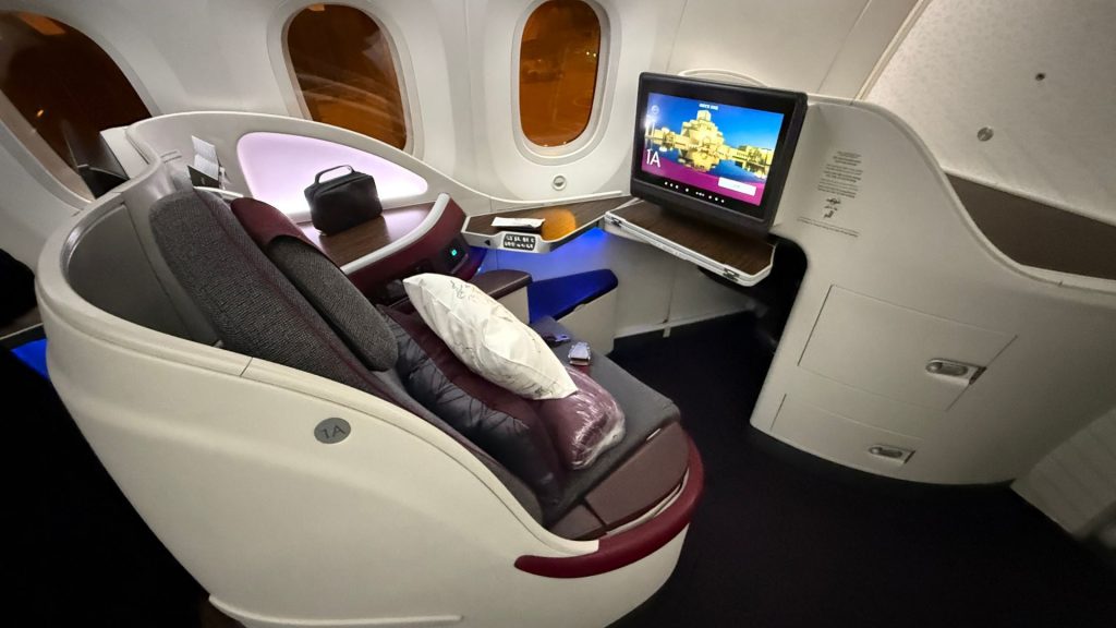 Qatar Airways Business Class Boeing 787 8 Sitz Am Fenster 2