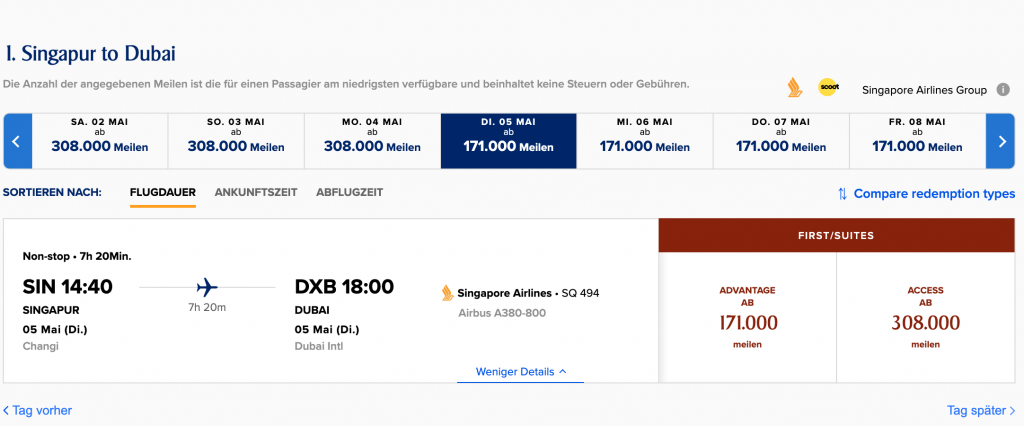 Singapore Airlines A380 Dubai