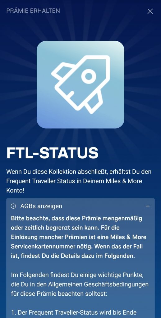 Uptrip Kollektion FTL Status 3