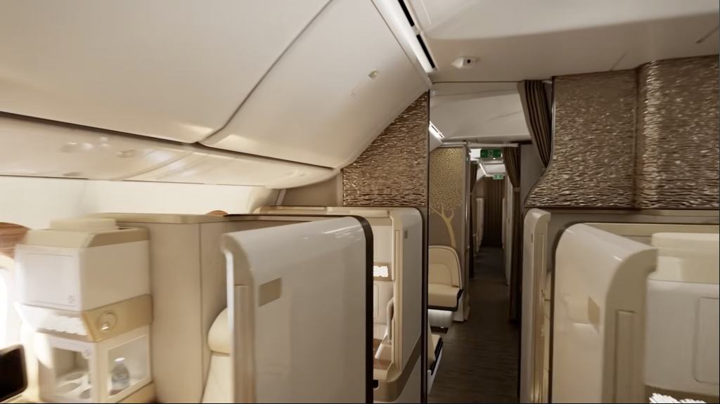 Screenshot Youtube Boeing 777X Emirates Business Class