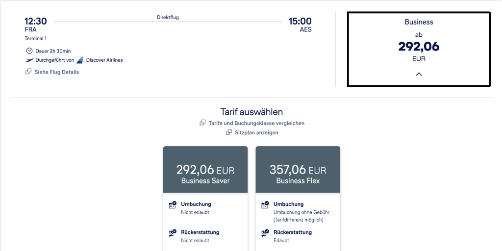 Lufthansa Buchung Frankfurt Alesund Discover Airlines
